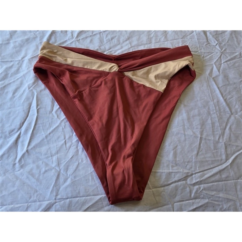 l*space Rust and Cream High-Cut Bikini Bottom